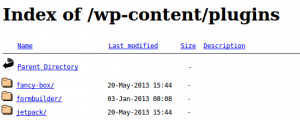 directory indexing enabled on plugins directory
