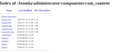 Example of directory indexing