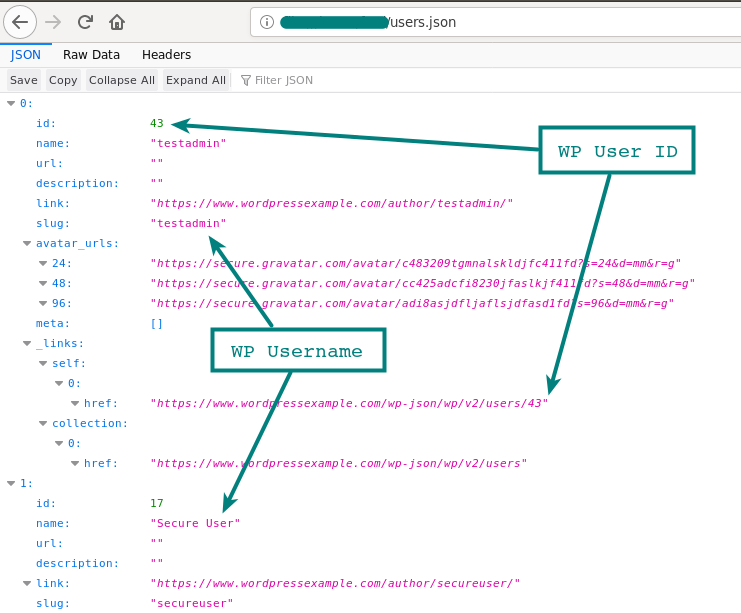 User Enumeration via the JSON user Endpoint